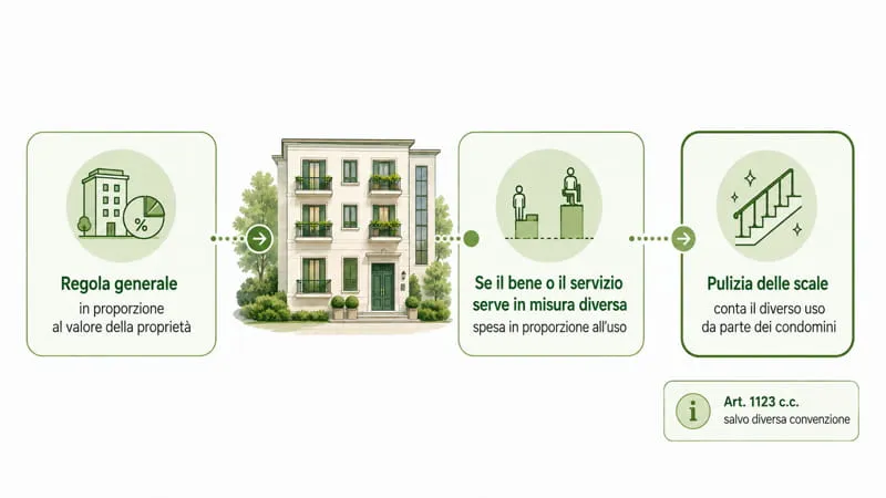 come si ripartiscono le spese condominiali infografica