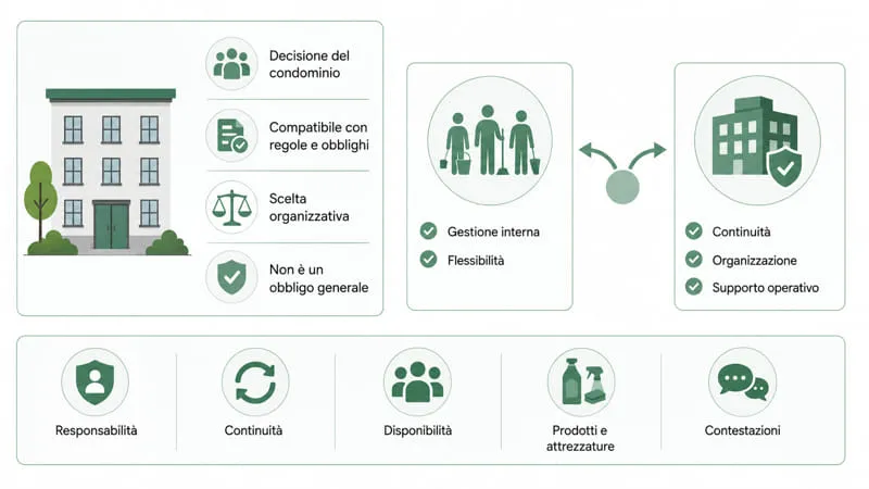 I condomini possono pulire personalmente le scale.